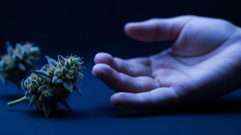 Loupe sur trichomes de fleur CBD montrant la concentration en cannabinoïdes
